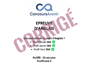 Concours Avenir - Annales 2024 : corrigé de l'épreuve d'anglais
