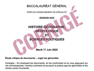 [Bac HGGSP 2025] - Corrigé Étude critique de documents - Juger les génocides