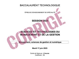 [Bac STMG 2025] - Corrigé : questions