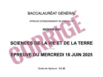 [Bac SVT 2025] - Corrigé des exercises