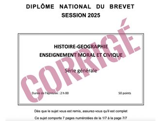 [Brevet 2025] - épreuve d'Histoire Géographie et EMC