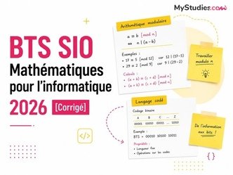 BTS SIO Mathématiques pour l'informatique 2026 [Corrigé]