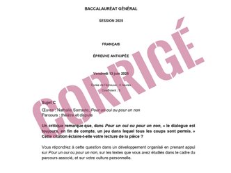 [Bac de français 2025] - Corrigé Dissertation - Objet d'étude : Le théâtre du XVIIe siècle au XXIe siècle - Sujet C : Oeuvre : Nathalie Sarraute, « Pour un oui ou pour un non »