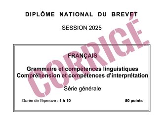 [Brevet 2025] - épreuve de français série générale