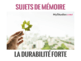 5 sujets de mémoire - La durabilité forte