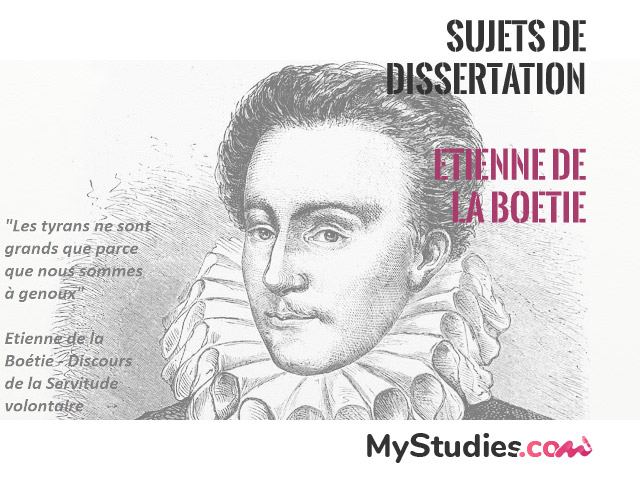 5 sujets de dissertation sur Discours de la servitude volontaire d'Étienne de La Boétie, liés au parcours « Défendre » et « entretenir » la liberté.