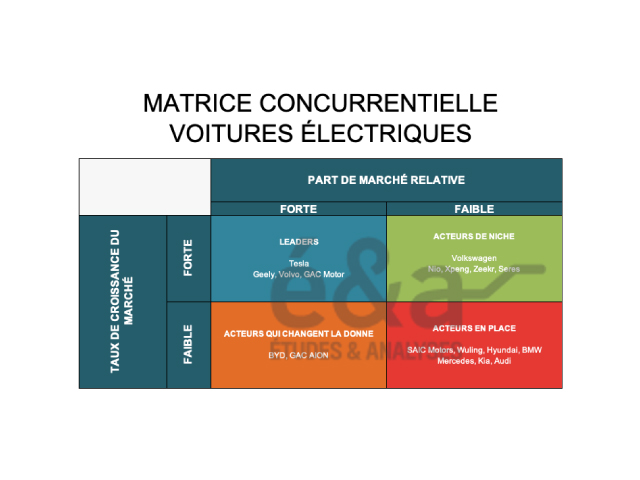 Matrice concurrentielle du secteur des voitures électriques