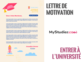Exemple de lettre de motivation pour entrer à l'Université