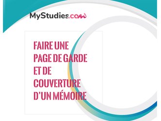 Faire une page de garde et une couverture d'un mémoire