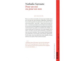 5 sujets de dissertation sur Pour un oui ou pour un non de Nathalie Sarraute, liés au parcours théâtre et dispute