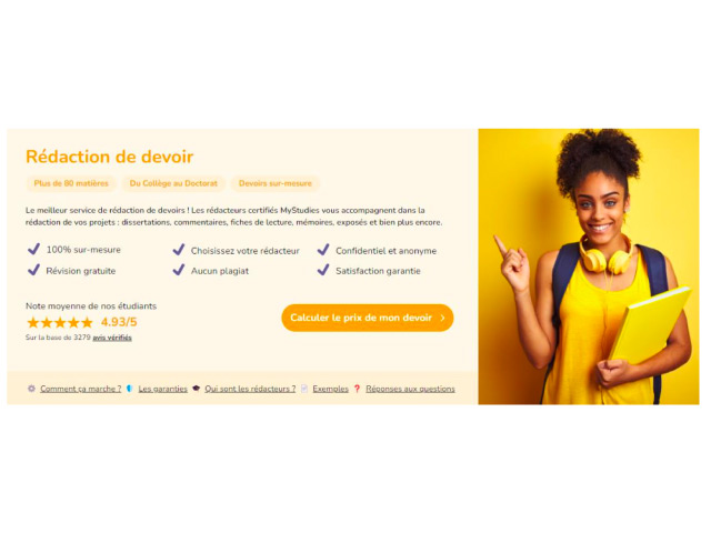 Rédaction de mémoire et devoir sur MyStudies